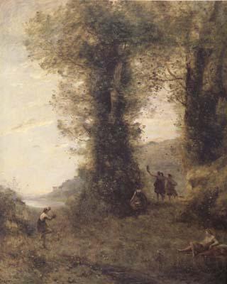 Jean Baptiste Camille  Corot Pastorale (mk11) Norge oil painting art